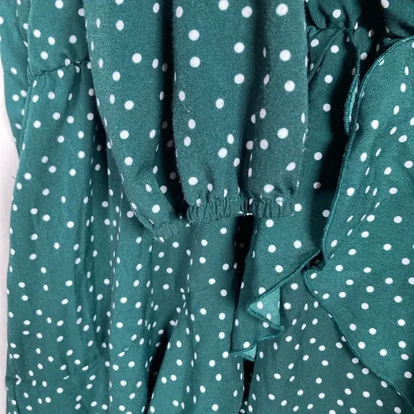 Uguest Green Polka Dot Long Sleeve Ruffle Dress Sz XXXL St.Patricks Day Spring - Picture 4 of 14